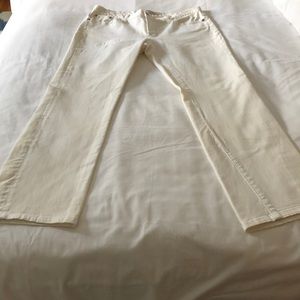 White bootleg jeans from the gap.